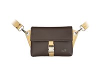Crossbody kabelka/ledvinka ELVEE čokoládová, zlatá metalíza Hnědá, Small