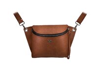 Crossbody ledvinka SALOME skořicová Hnědá, Medium