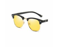 Pánské sluneční brýle Browline - Yellow & Gold Shiny Zlatá, Kov