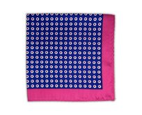 Modrý kapesníček do saka Dots s růžovými puntíky Modrá, Polyester