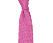Růžová pletená kravata Růžová, Polyester