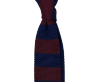 Modro-vínová pletená kravata Modrá, Polyester