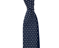 Tmavě modrá pletená kravata s drobným vzorem Modrá, Polyester