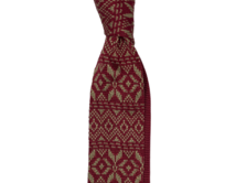 Červená pletená kravata s béžovým vzorem Červená, Polyester