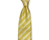 Žlutá hedvábná kravata s tenkým proužkem Premium Žlutá, Hedvábí