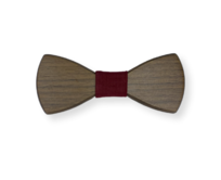 Dřevěný motýlek Bow Walnut Red Hnědá, Bavlna