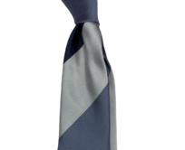 Bílo-šedá proužkovaná kravata Stříbrná, Polyester