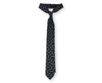 Černá bavlněná kravata s paisley Černá, Bavlna