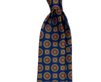 Modrá kravata Soft Silk s geometrickým vzorem Modrá, Polyester