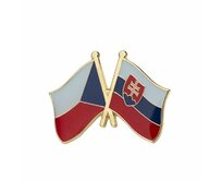 Ozdoba do klopy - vlajka ČR a Slovensko Zlatá