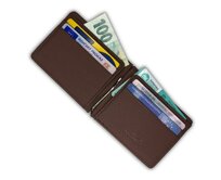 Pánská peněženka Flat IV - Dark Brown Černá, Umělá kůže