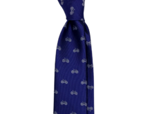 Tmavě modrá kravata s koly Modrá, Polyester