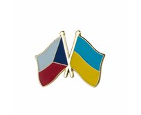 Ozdoba do klopy - vlajka ČR a Ukrajina Zlatá