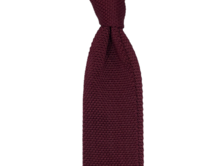 Vínová pletená kravata Červená, Polyester