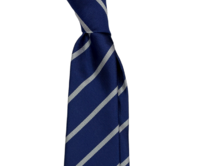 Tmavě modrá kravata se stříbrnými proužky Stříbrná, Polyester