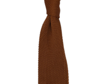 Oranžovohnědá cihlová pletená kravata Hnědá, Polyester