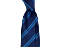 Tmavě modrá kravata s modrými proužky Modrá, Polyester