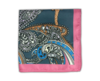 Růžový kapesníček do saka Jungle Modrá, Polyester