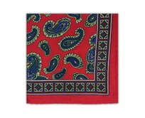 Červený kapesníček do saka Paisley Modrá, Polyester