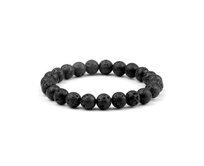 Pánský náramek Volcano Black Elastic Černá, Lávový kámen