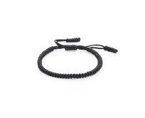 Pánský náramek Basic Black Černá, Voskovaný provázek