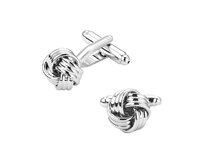 Stříbrné manžetové knoflíčky Knot Triple Stříbrná, Pokovená mosaz