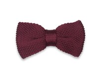 Pánský vínový pletený motýlek Červená, Polyester