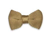 Pánský ivory - béžový - pletený motýlek Béžová, Polyester