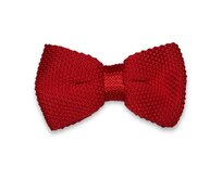 Pánský červený pletený motýlek Červená, Polyester