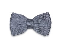Pánský šedivý pletený motýlek Šedivá, Polyester