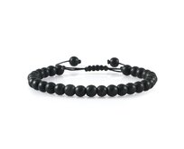 Pánský náramek Black Matte "Six" Černá, Achát