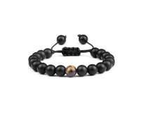 Pánský náramek Tiger Eye Black Černá, Achát