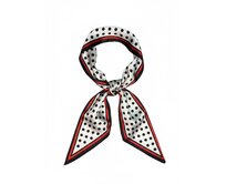 Kolem Krku Šátek s puntíky a červeným lemem