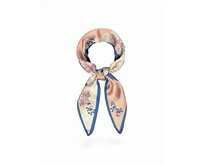 Kolem Krku Šátek broskvově-modrý s květy