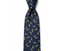 Kolem Krku Tmavě modrá kravata s banány Modrá, Polyester