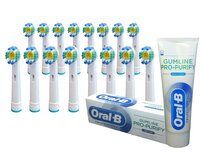 KOMA Sada 16 ks náhradních certifikovaných hlavic NK07 ke kartáčkům Braun Oral-B 3D WHITE + DÁREK Zubní pasta ORAL-B