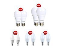 KOMA Velká sada 10ks LED žárovek E14 a E27, 230V, 6500K, studená bílá