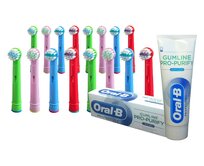 KOMA Sada 16 ks náhradních certifikovaných hlavic NK06 ke kartáčkům Braun Oral-B KIDS + DÁREK Zubní pasta ORAL-B
