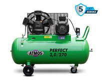 Pístový kompresor Perfect - 3/270 příkon 3,0 kW, výkon 408 l/min, tlak 10 bar, vzdušník 270 l, napětí 400/50 V/Hz