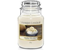 Yankee Candle vonná svíčka Classic ve skle velká Coconut Rice Cream 623 g Bílá