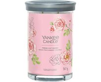 Yankee Candle vonná svíčka Signature Tumbler ve skle velká velká Fresh Cut Roses 567g Růžová