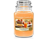 Yankee Candle vonná svíčka Classic ve skle velká Farm Fresh Peach  623 g Oranžová