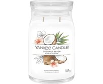 Yankee Candle vonná svíčka Signature ve skle velká Coconut Beach 567g Bílá