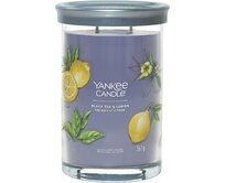 Yankee Candle vonná svíčka Signature Tumbler ve skle velká Black Tea & Lemon 567g Šedá