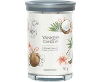 Yankee Candle vonná svíčka Signature Tumbler ve skle velká Coconut Beach 567g Bílá