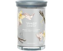 Yankee Candle vonná svíčka Signature Tumbler ve skle velká Smoked Vanilla & Cashmere 567g Šedá