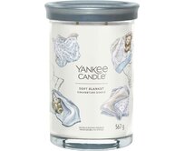 Yankee Candle vonná svíčka Signature Tumbler ve skle velká Soft Blanket 567 g Bílá