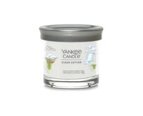 Yankee Candle vonná svíčka Signature Tumbler ve skle malá Clean Cotton 122 g Bílá