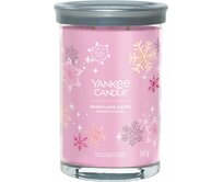 Yankee Candle vonná svíčka Signature Tumbler ve skle velká Snowflake Kisses 567g Růžová
