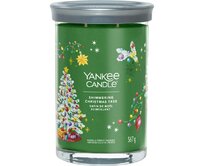 Yankee Candle vonná svíčka Signature Tumbler ve skle velká Shimmering Christmas Tree 567g Zelená
